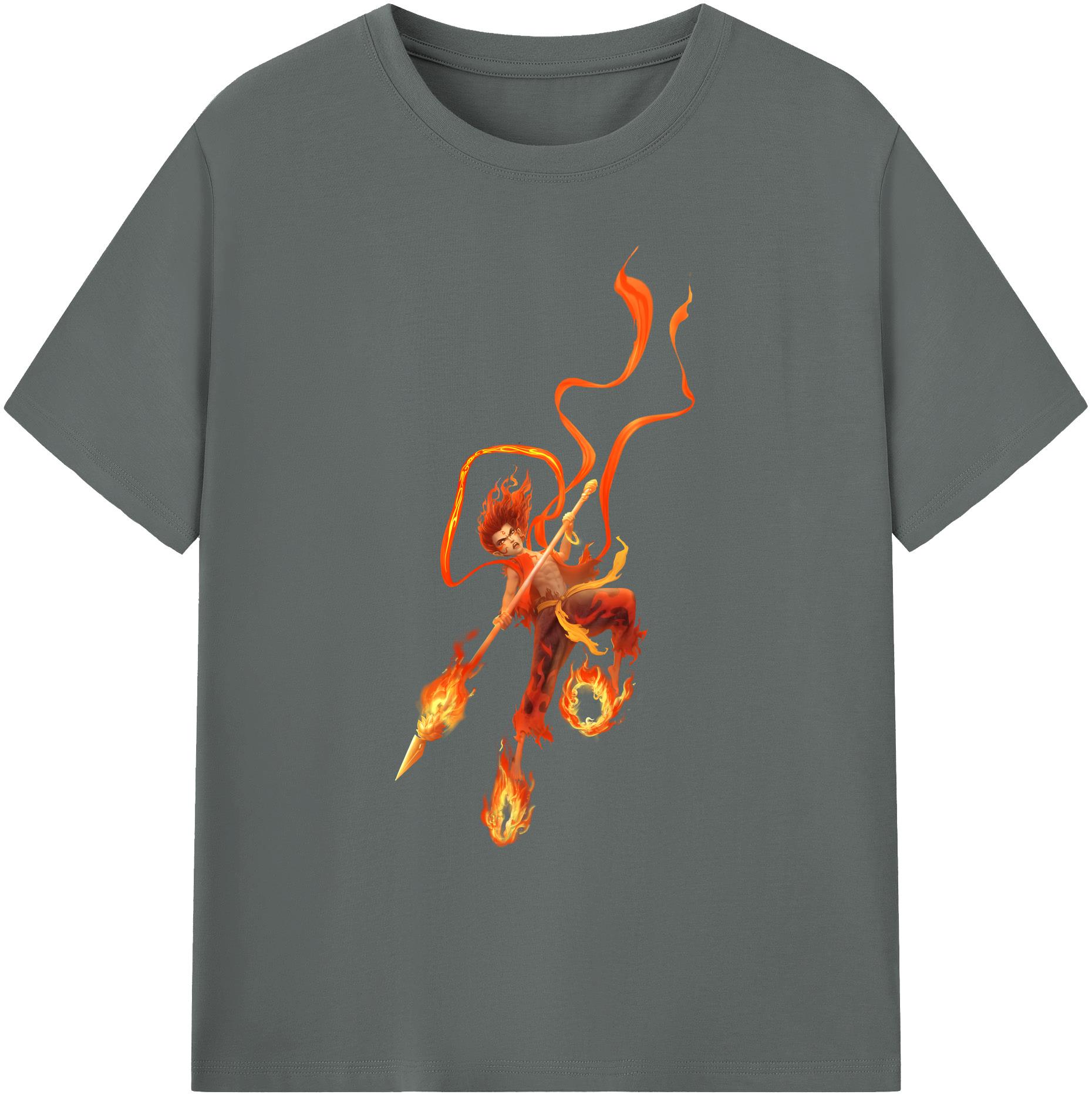 （画像用） Ne Zha 2 ナタ 魔童の大暴れ 綿100％ メンズ半袖Tシャツ｜肌触りやわらか＆通気性